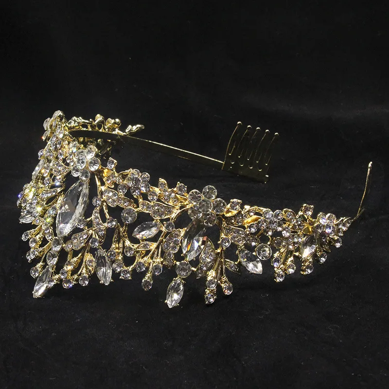 Exquisite Baroque crown hair ornament bridal crown headdress hair band wedding ornament birthday headdress decoration