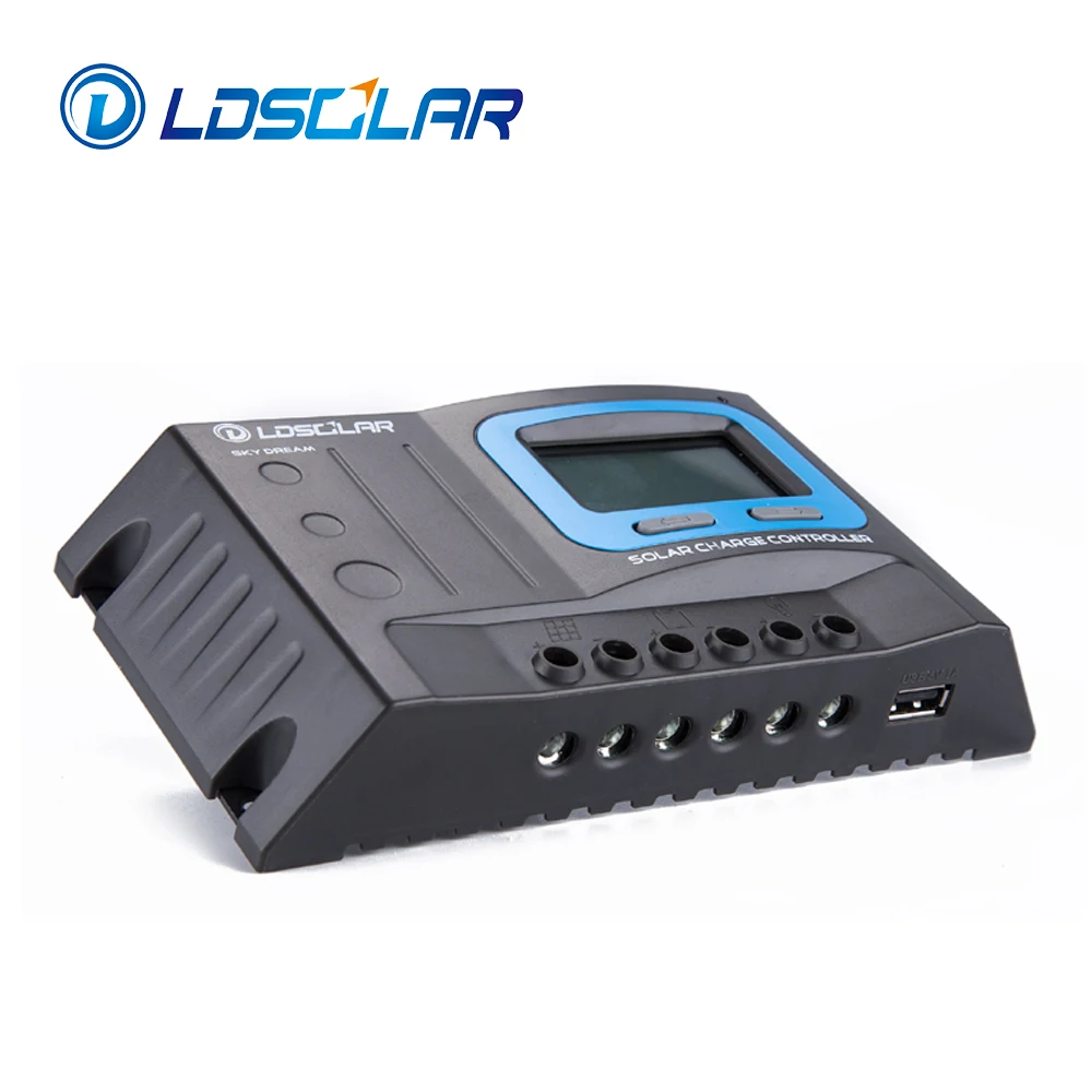 manufacturer direct LDSOLAR solar charger controller 12v 24v lithium with due USB ports