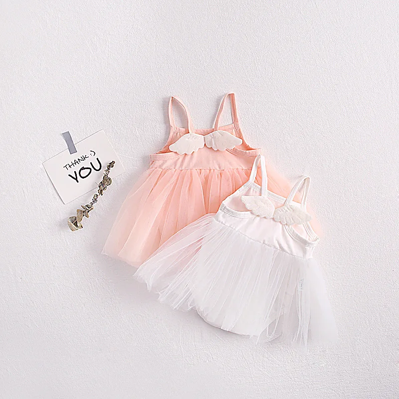 summer baby clothes baby girls wings condole triangular net yarn, skirt romper dress