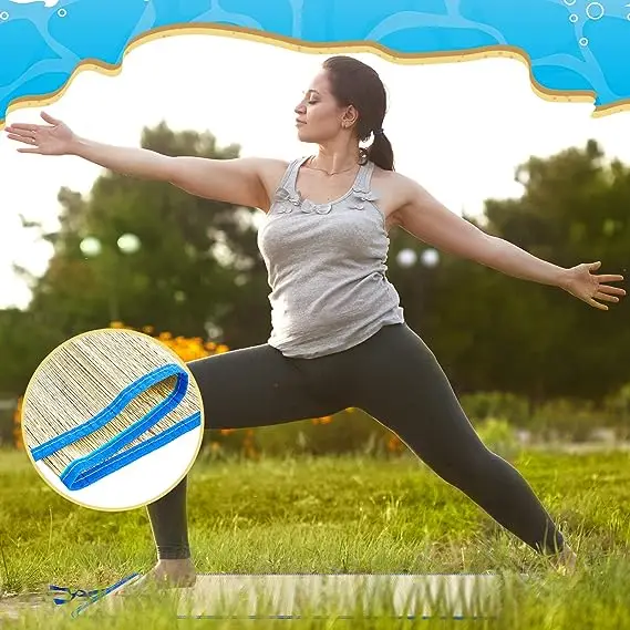 Chic Outdoor Woven Straw Beach Mat 66113# Folding Foam Inflatable Mattress for Camping and Picnics Dampproof and Durable