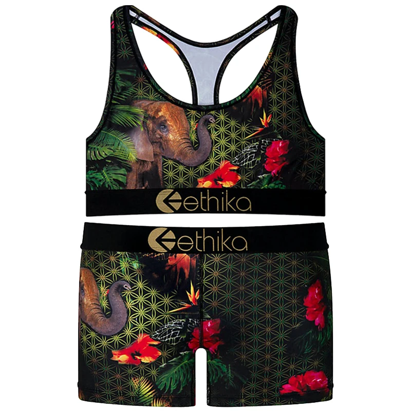 
Fitness underwear women sets 2 piece ethika bra set 