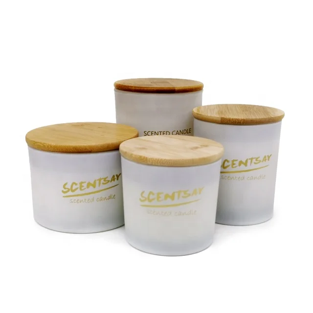 White matte/frosted glass candle jar custom fragrance scented feature candle for home decoration