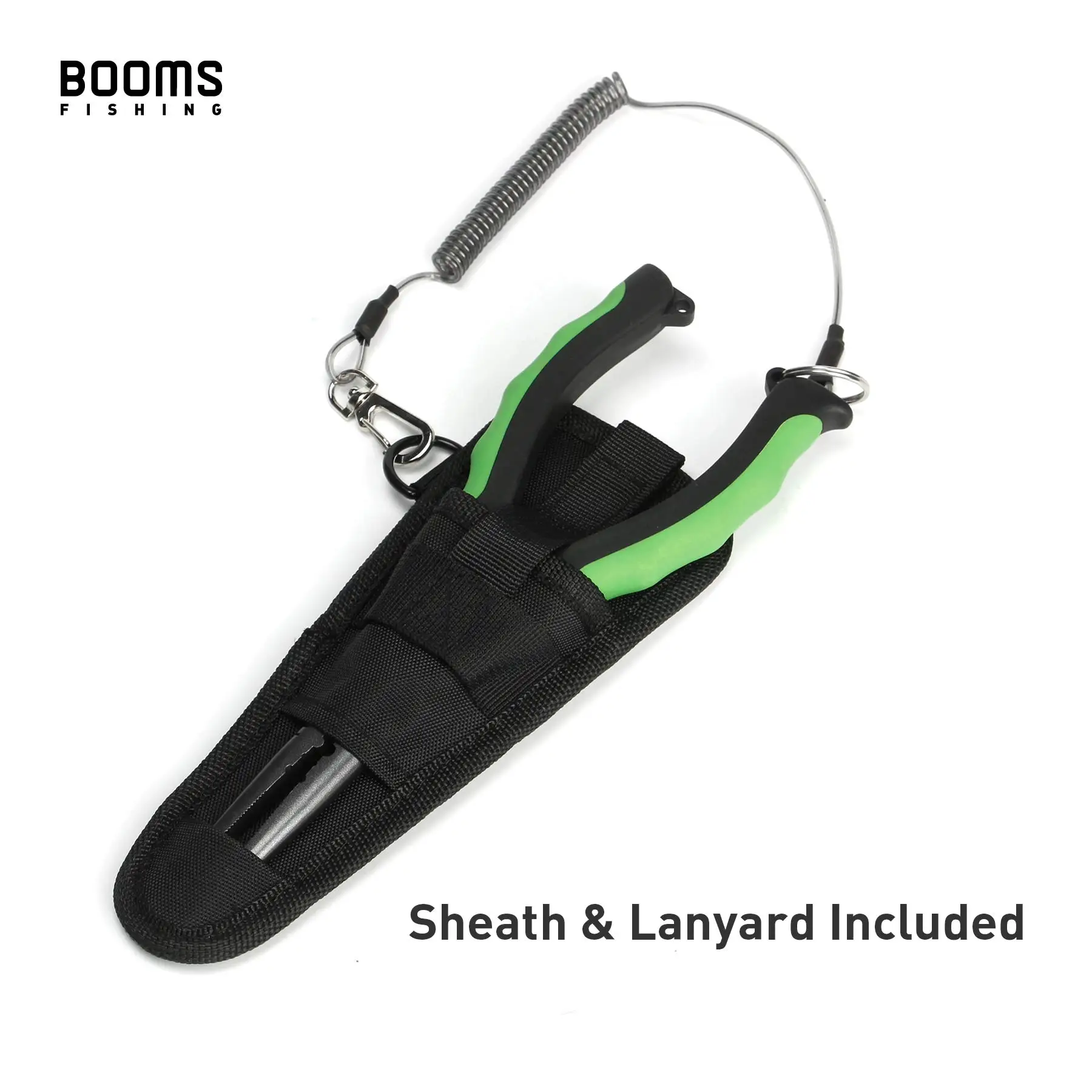 Booms Fishing 9 inches Long Nose Stainless Steel Fishing Pliers For Fishman Double Leaf Springs And 3 Colour PVC Grip