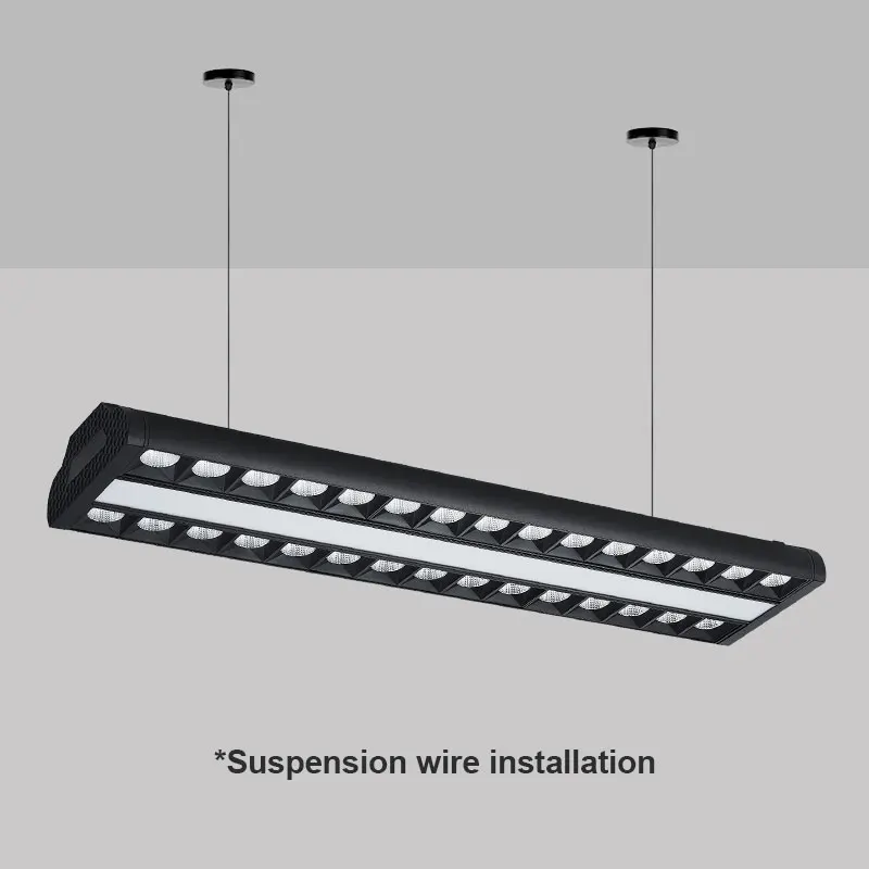 Supermarket shelf display lighting track or suspension installation  bilateral adjustable shelf light