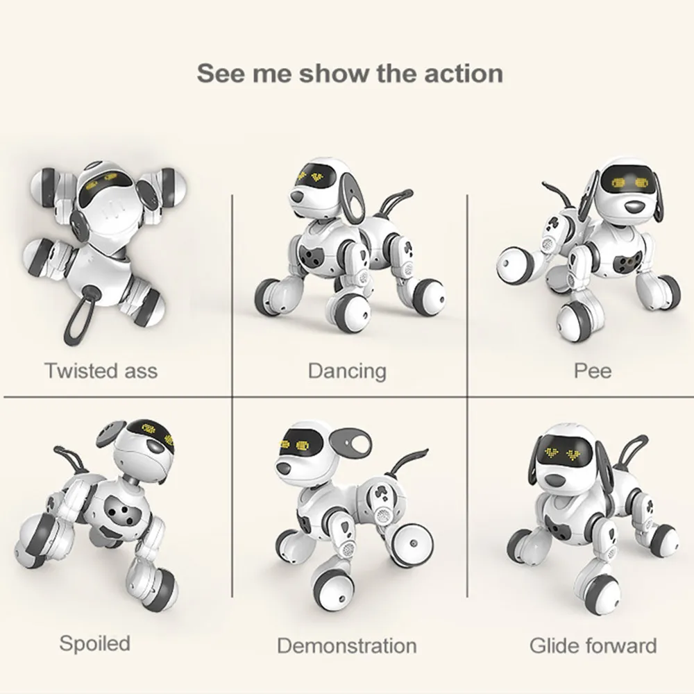 2021 New rc robot dog dancing programming smart robot dog toys stunt remote control robot dog intelligent for kids