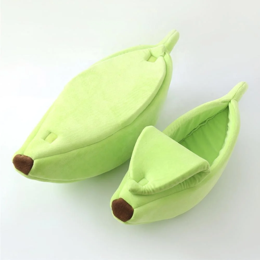 PS-2001, Banana Shape Pet Dog Cat Bed House Cushion Basket Warm Portable Dog Cat Bed Toys With More Size S/M/L/XL
