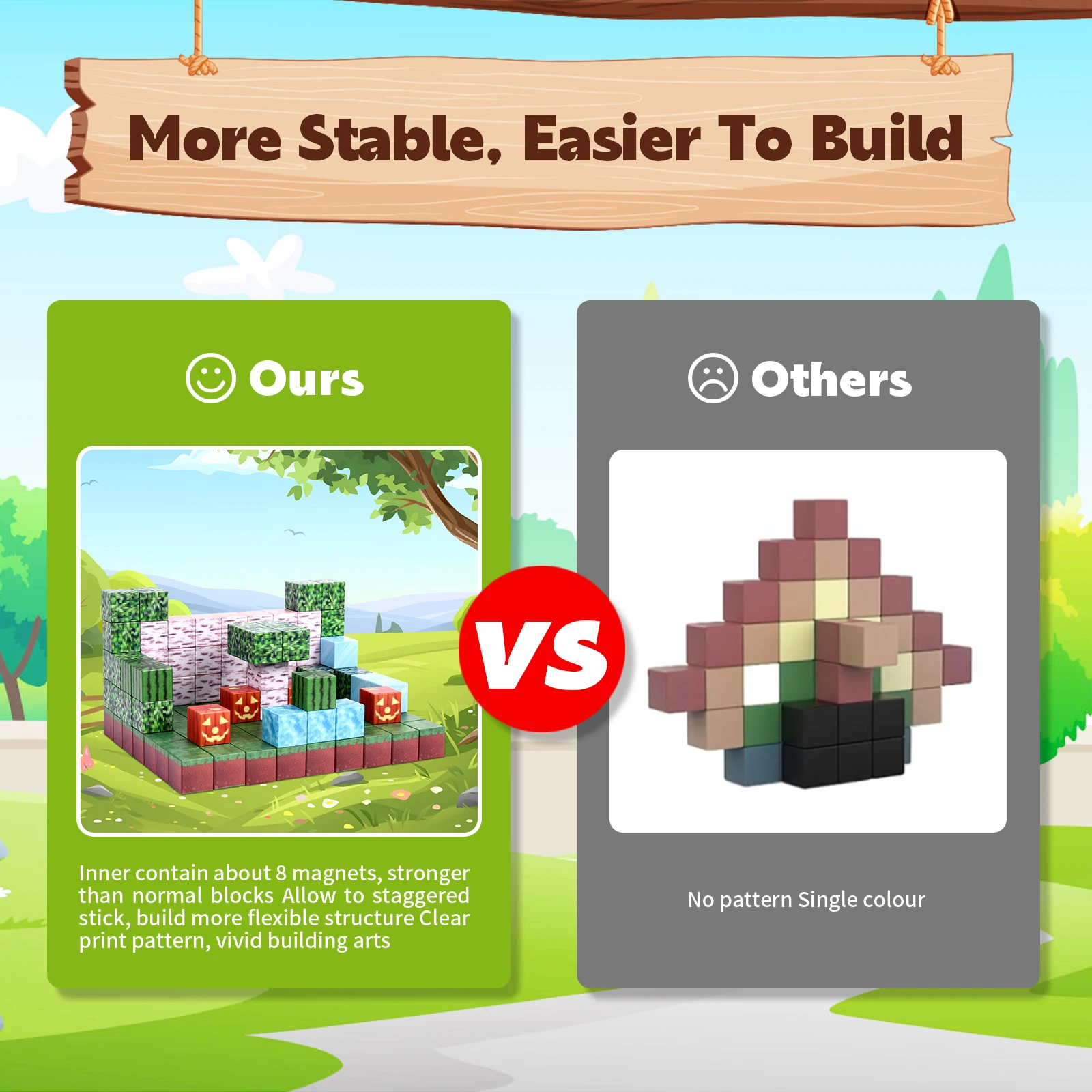 Magnetic Blocks-Building Mine Magnet World Set Sensory Kids Games Toys for 3+ Years Old Girls