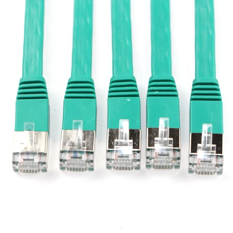 Цена оптом 0,5 м зеленый STP 32AWG ПВХ Cat5e cat6 Cat6e cat6A cat7 Плоский патч-корд cat6 кабель
