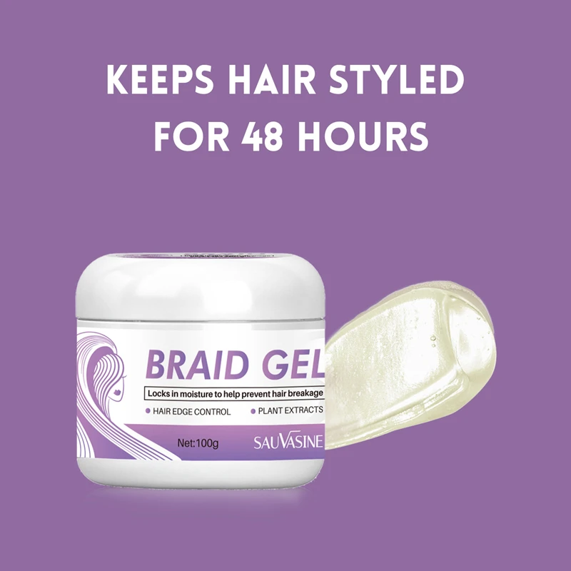 Waterproof edge control black people braid natural hair gel for black women wigs without alcohol