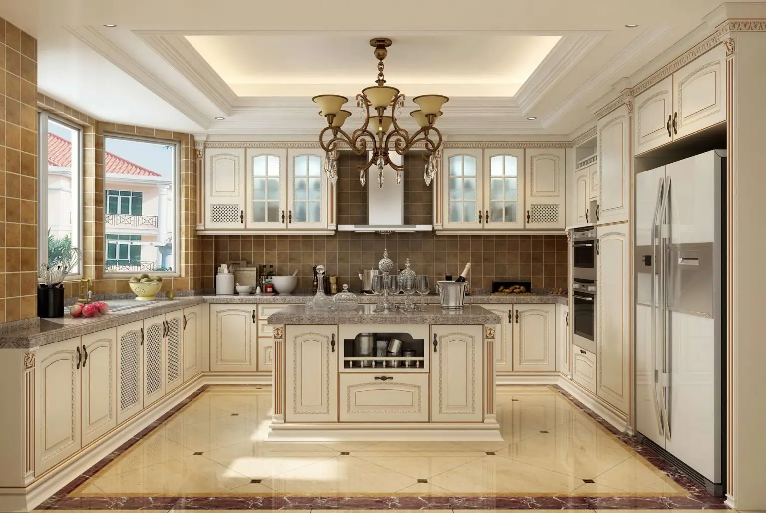 New Products Classic Design High end Solid Wooden Multicolor Painted Door Panel Kitchen Cabinet
