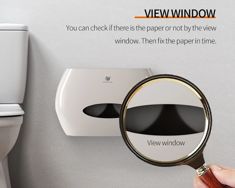 Chuangdian double jumbo roll paper towel dispenser large capacity twin toilet paper dispenser for bathroom restroom CD-8072