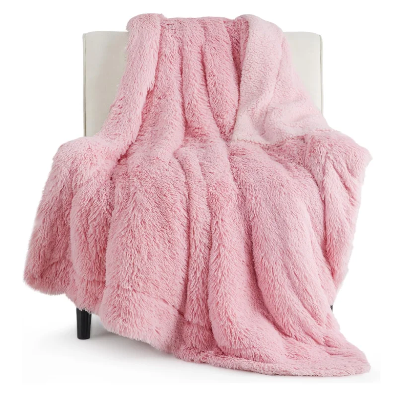 Shine Blue Color Mohair Blanket soft doll custom stuffed animal plush fabric plush blanket for travel