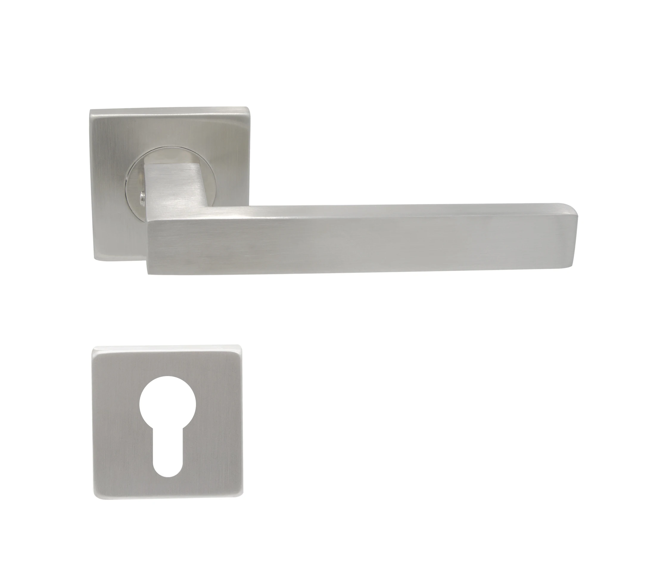 European Modern Design Square Stainless Steel Tube Door Handle Interior Wooden Door Iron Window Handle Apartment Bathroom Use