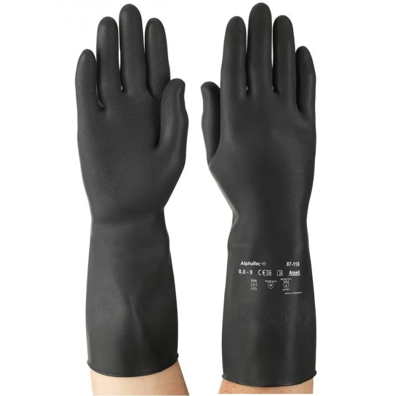 Защитные Перчатки Ansell Alpha Tec 87-118 с черными бриллиантами