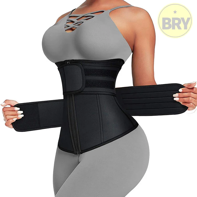 Хит продаж 2021, женский тренировочный компрессионный пояс для похудения с двойным поясом, неопреновый пояс для тренировок по талии, пояс для коррекции живота для женщин