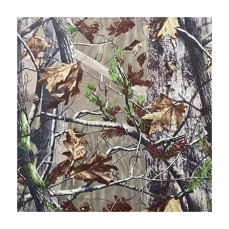 Real tree camouflage printed fabric Nylon Taslan fabric laminated TPU and white Alova for hunting