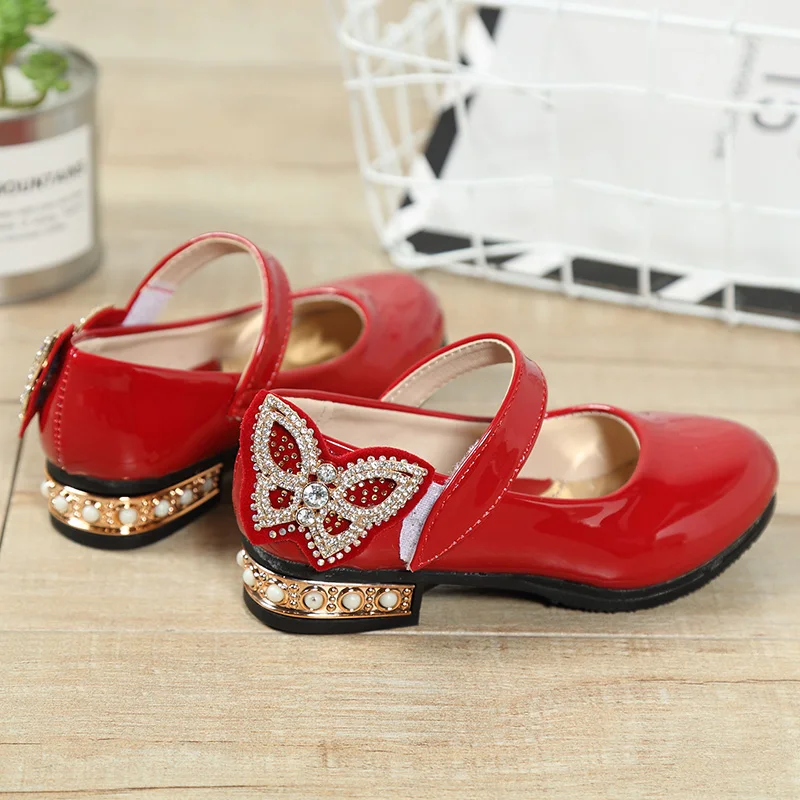 2021 Summer Spring Little Girl Kids Wedding Black School Dance Party Princess Childrens Dress Shoes