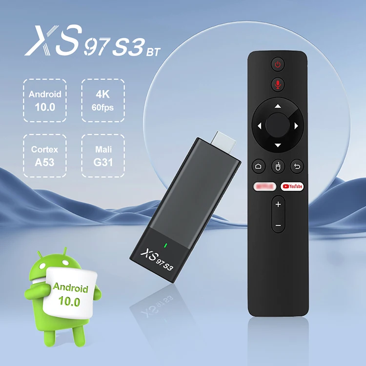 Spot Goods Xs97 S3 BT Voice Remote Control Allwinner H313 Xs 97 Tv Stick Compatible Google Play With Best Price