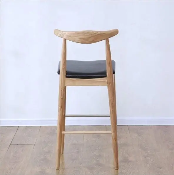 Restaurant Bar Furniture Cheap Price Elbow Wooden Bar Stools With  High Back