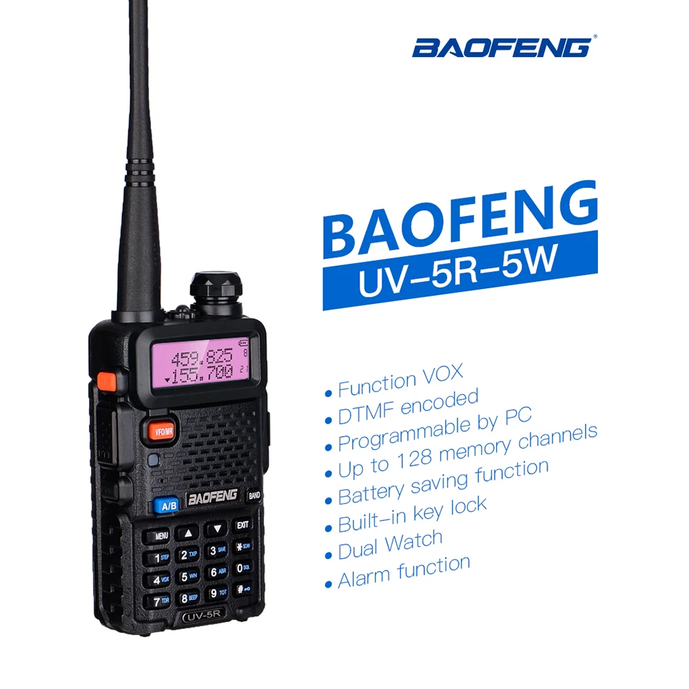  Baofeng uv-5r дальний Ham Радио FM трансивер Walkie Talkie двухстороннее радио 5 Вт UHF/VHF двухполосный иди и болтай