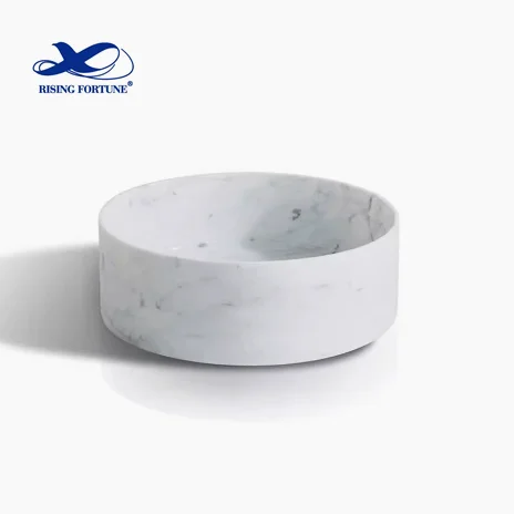 Countertop Carrara White Marble Stone Ceramic Wash Hand Basin Bathroom Vessel Sinks Face Bowls