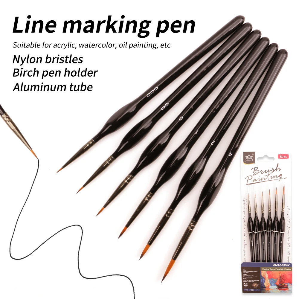 Opeth 6pcs Miniature Detail Oil Painting Brush Set Watercolor Fine Line Paint Brush Professional Artist Paint Brush