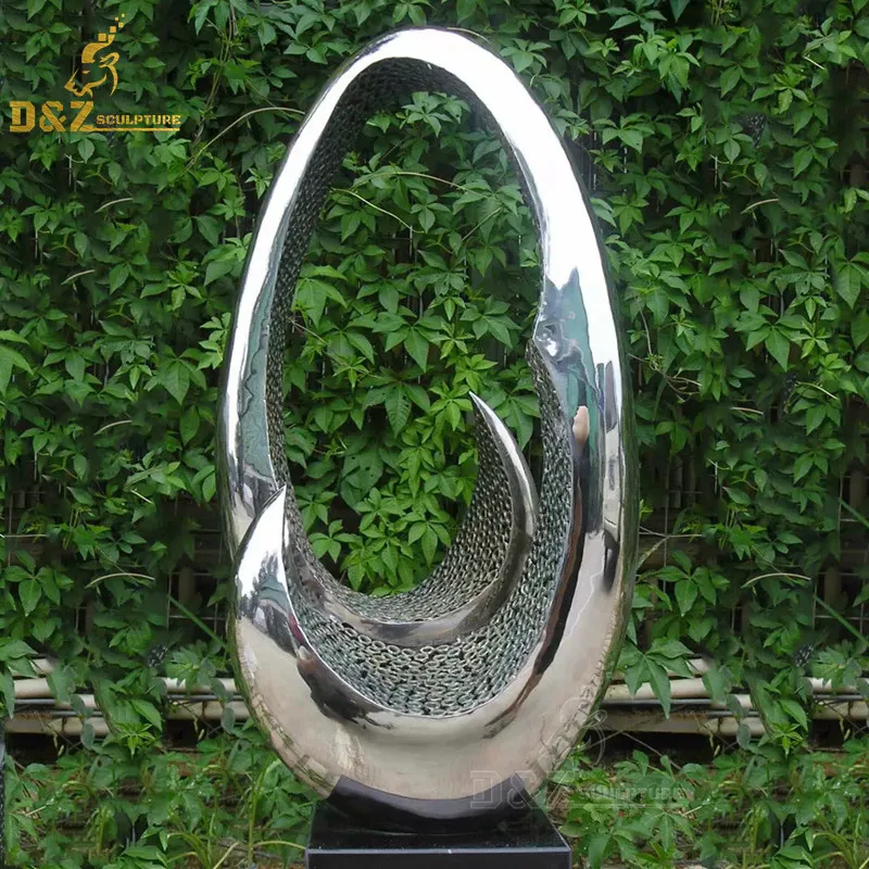 Yard decoration metal stainless steel modern round statue