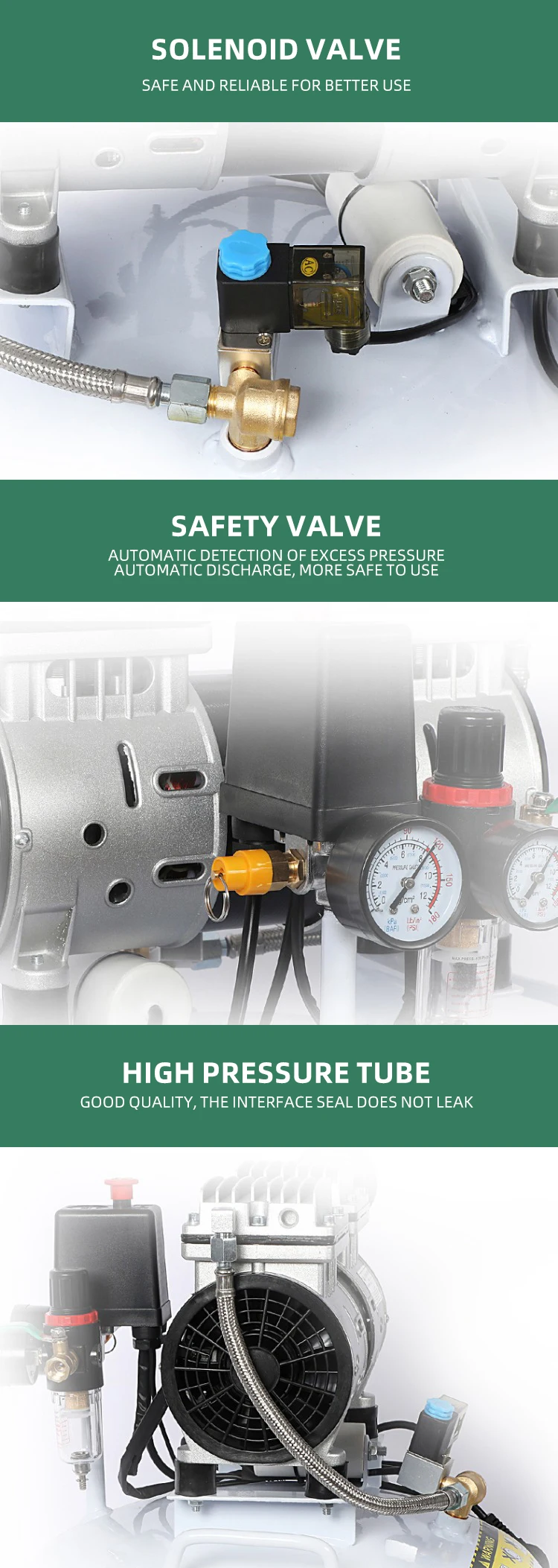 DH Hot Sale Dental Oil Free Silent Air Pump Pancake Medical Clinic Single Cylinder Small Air Compressor For Dental Chair Lab