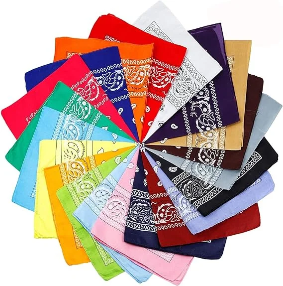 High quality blank sublimation women men custom printing cotton polyester square bandana for outside sport