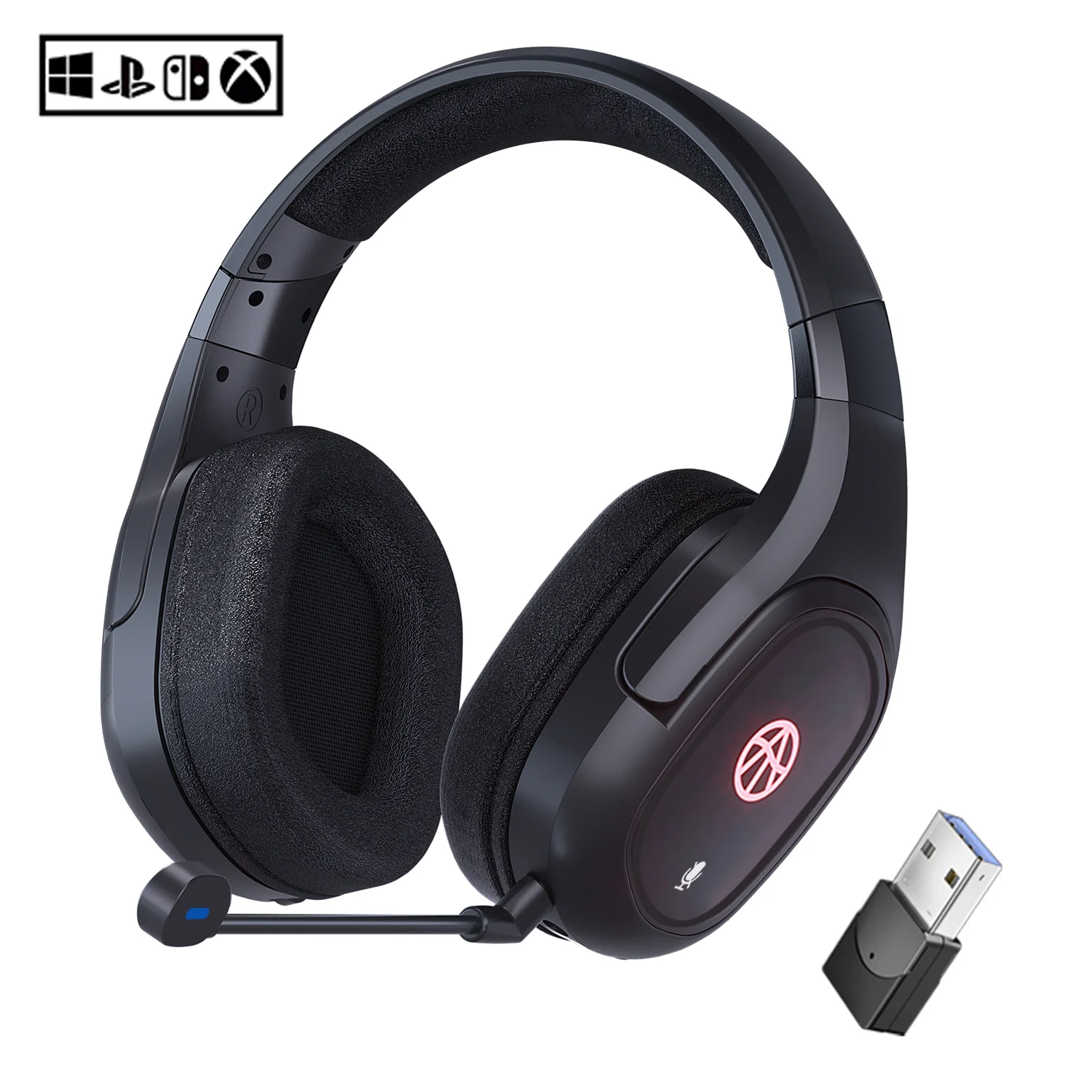 RGB professional HIFI 2.4G wireless gaming headset stereo gaming headset headphones