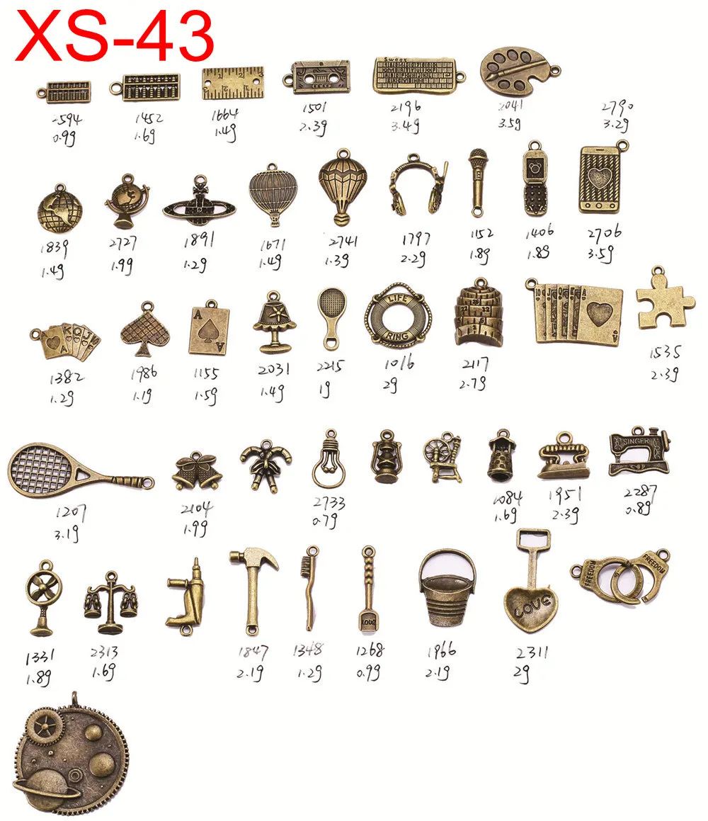 Wholesale hundreds of design choices  brass color DIY charms & pendant for passport cover