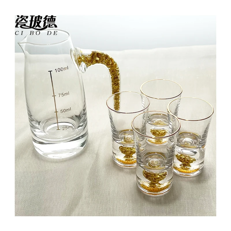 customized logo tequila frosted 2oz shot glasses cup set Printing Gold foil with handle espresso sublimation shot glass