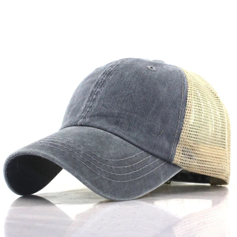 Vintage Washed Baseball Cap for Women Men Mesh summer Gorras Casquette Dad Hat Outdoors trucker hat