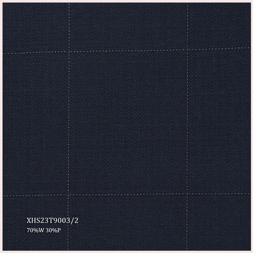 Luxury STOCK Italian Plaid Design Merino 70%W 30%P Wool Polyester Blend Wool Fabric for Men Suits