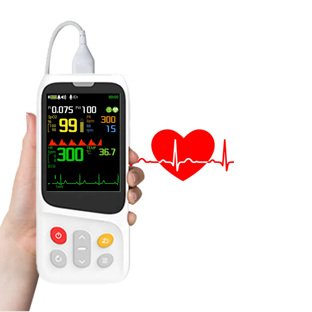 Hand Type Blood Oximeter Handheld Pulse Oximeter of Portable Touch Screen Adult Palm Oximeter CE ISO13485