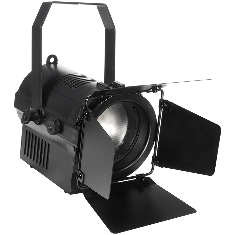 50W zoom spotlight, LED exhibition light, 2700K-6500K colour temperature adjustable, with four-page barn door, DMX, RDM control