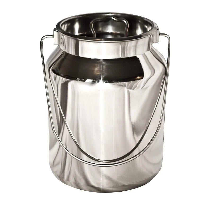 DF customized  Stainless Steel Milk Can Tank | Stainless Steel Jug, Rustic Milk Cans with Lid, Old Fashion Milk Jug 4 Liter(