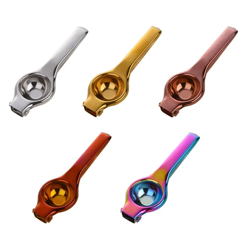 New arrival golden supplier lemon squeezer stainless steel lime metal fruit citrus portable hand press manual juicer