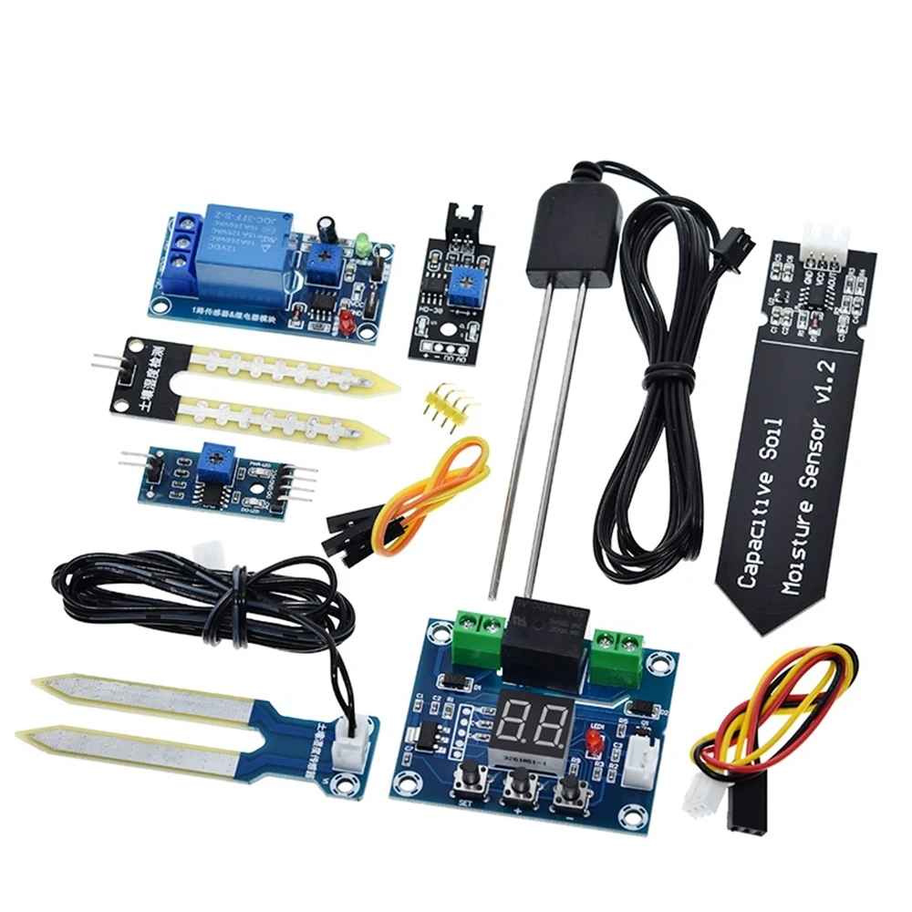 JXIC Capacitive Soil Moisture Sensor Module / Soil Humidity Digital Display Relay Control Module Automatic Watering For a