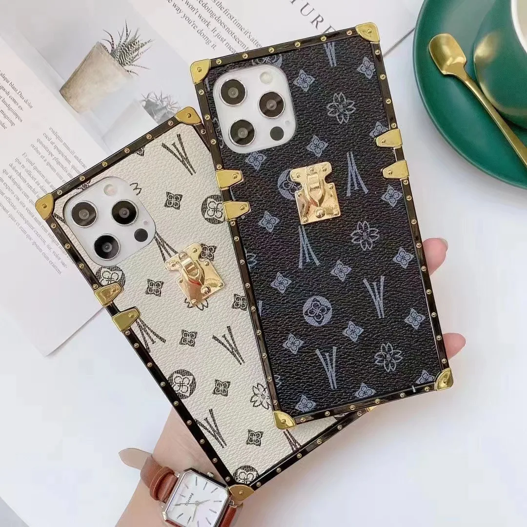 For iPhone 14 Case Luxury Brand Square Designer Phone Cases For iPhones