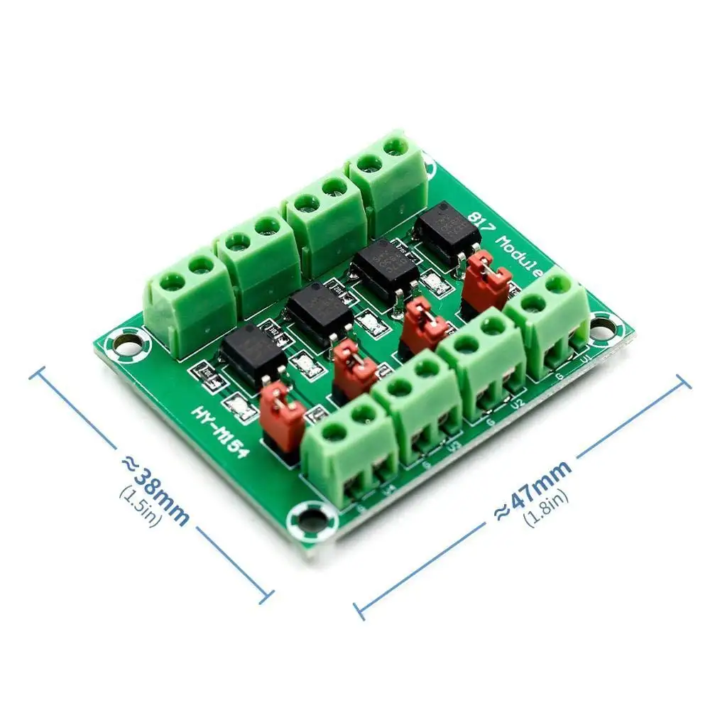 PC817 4 Channel Optocoupler Isolation Board Voltage Converter Adapter Module 3.6-30V Driver Photoelectric Isolated Module PC 817