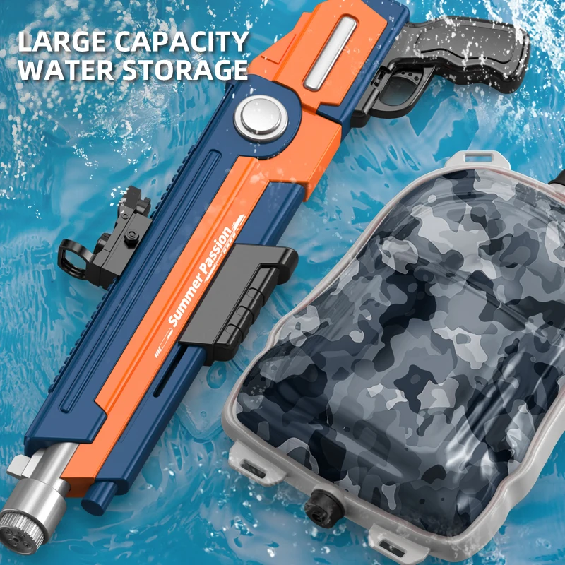 Long Range Shooting Distance Water Gun With 4 Different Head Auto& Manual Backpack Water Gun For Hot Summer