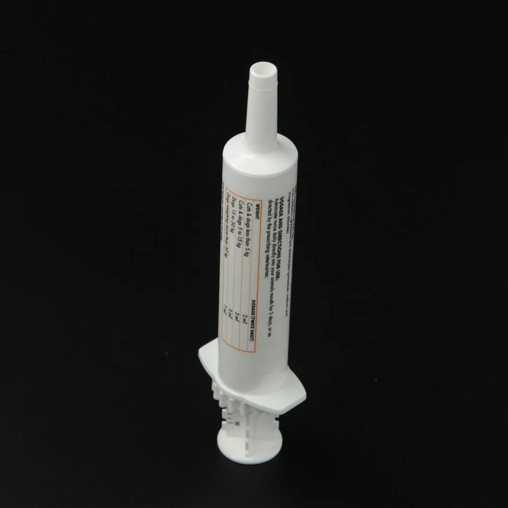 custom color white plastic disposable 30ml dosage horse medicine packaging syringe bottle with sealing cap from china supplier