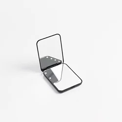 Custom 1X/2X Magnification Cute LED Light Pocket Purse Hand Held Portable Folding Small Mini Makeup Mirror