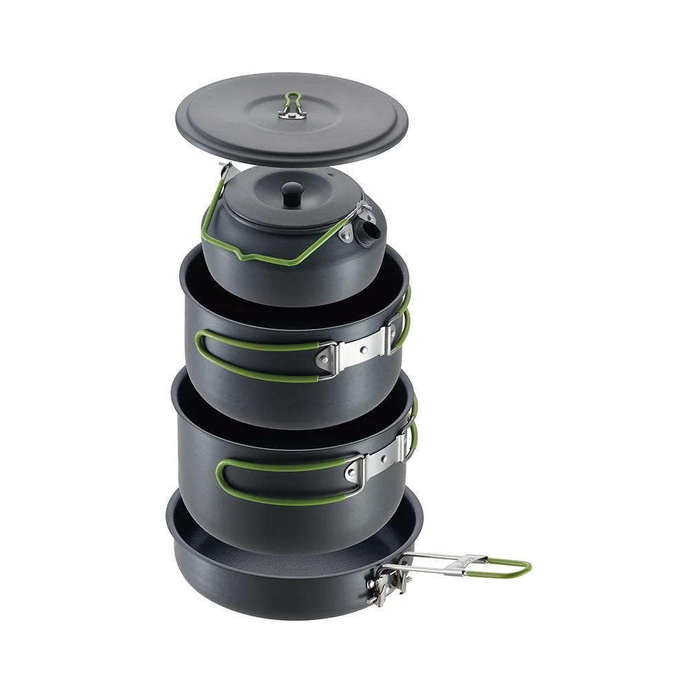 China Supply 3 persons Hiking Backpacking Non Stick Portable Outdoor Camping Cookware Set