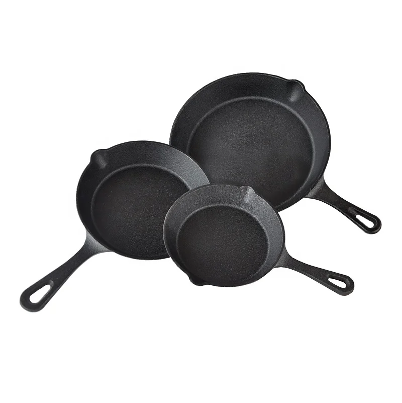 Pre-seasoned Round Non Stick Cheap Cookware Fry Skillet Pan For Pizza Pans Cast Iron Fry Pan