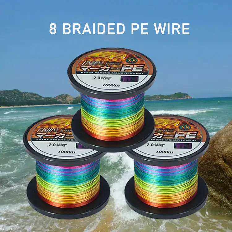 1000m 100% PE 10m One Color Colorful Braided Fishing Line 8-series Monofilament Fishing Line Sink Tip Floating Fishing Lines