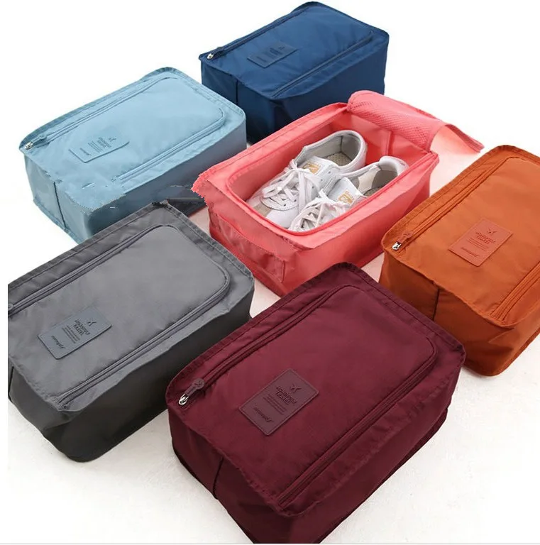 
collapsible collapsible Nylon polyester Basketball golf sports gym Shoe Dust Bag Travel double layer Shoe Bags with Zipper 