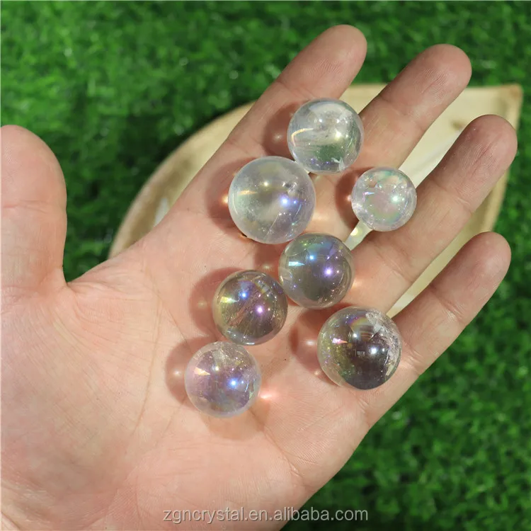 Robin Crystal Wholesale Natural Rainbow Crystal Ball Clear Quartz Sphere Aura Angel rainbow sphere for Chakra healing