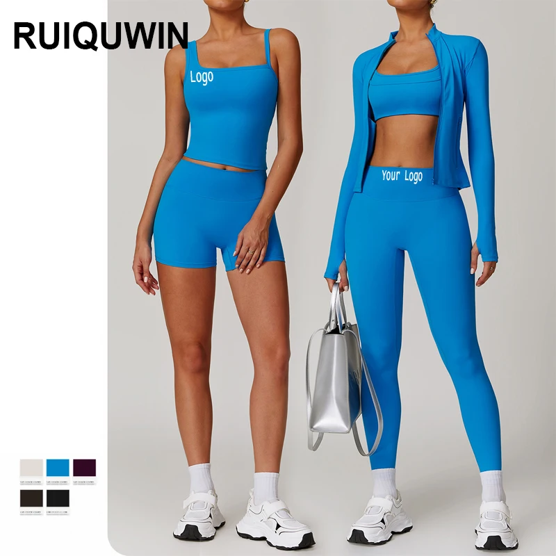RUIQUWIN Custom Women Workout 2 Pieces Seamless Yoga Set Gym Fitness Sports Leggings Set Set For Women